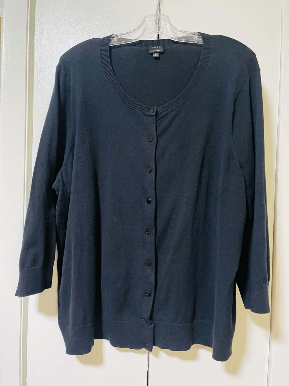 Talbots Black Button-Front Cardigan